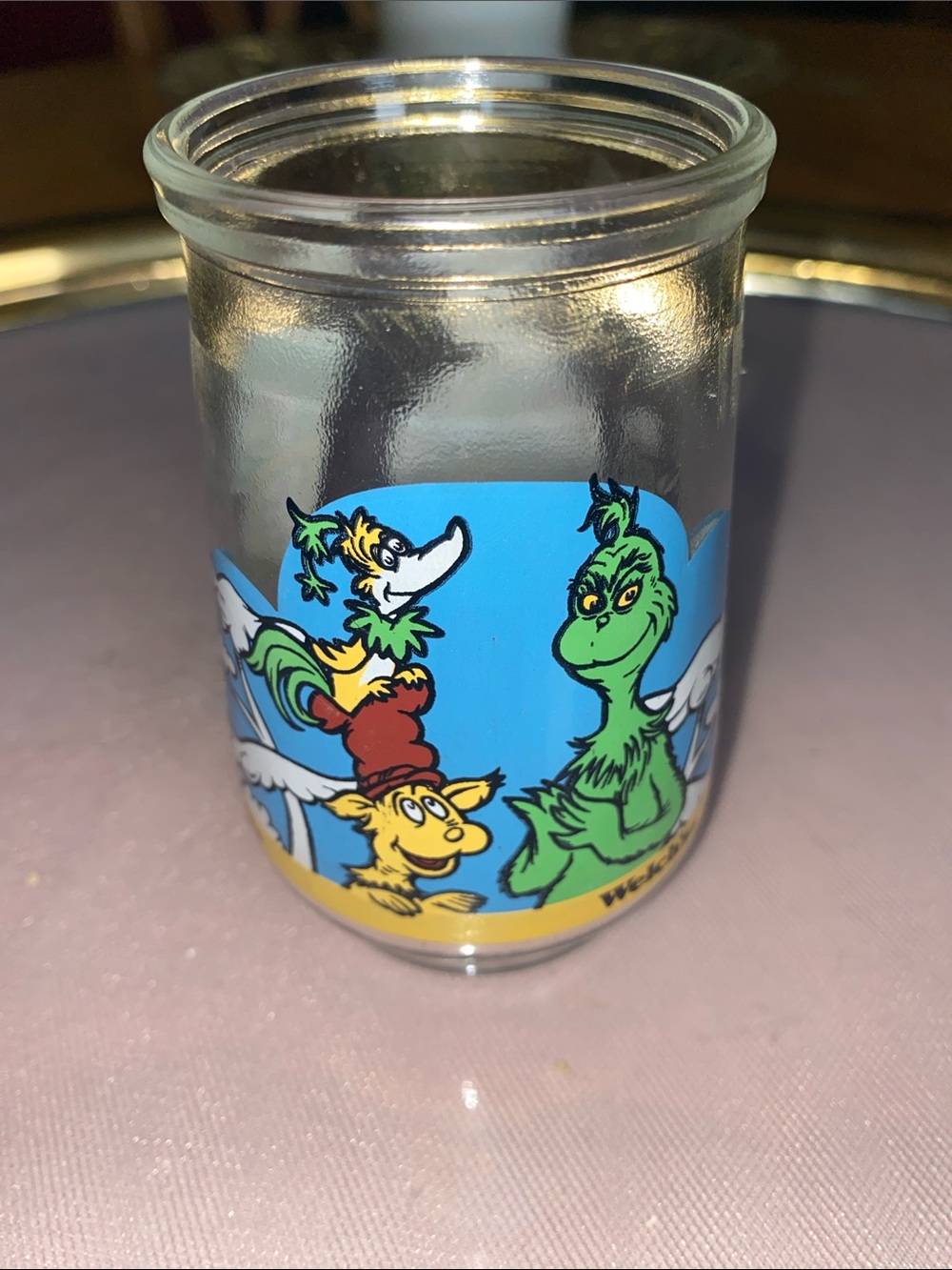 1996 vintage Welch’s glass jelly jar/juice cup